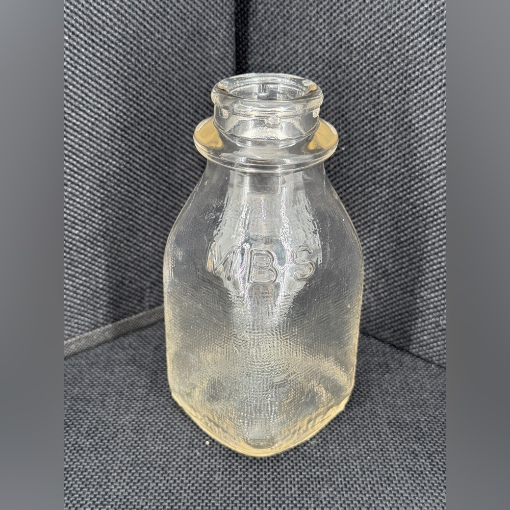Vintage Milk Bottle Glass Third Quart Jar MBS Indianapolis Duraglas